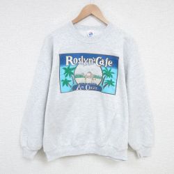 【50%OFF】XL★古着 ジャージーズ 長袖 スウェット メンズ 90年代 90s オアシス ラクダ クルーネック USA製 薄グレー 霜降り 25apr10 中古 スエット トレーナー トップス