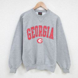 M★古着 長袖 スウェット メンズ 00年代 00s ジョージア クルーネック グレー 霜降り 25apr10 中古 スエット トレーナー トップス