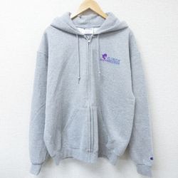 XL★古着 チャンピオン Champion 長袖 フルジップ スウェット パーカー メンズ フロリダ グレー 霜降り 25apr12 中古 スエット トレーナー トップス