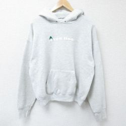 L★古着 フルーツオブザルーム 長袖 スウェット パーカー メンズ 90年代 90s tree line USA製 薄グレー 霜降り 25apr12 中古 スエット トレーナー トップス