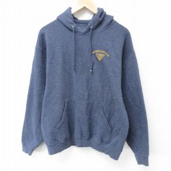 M★古着 ジャージーズ 長袖 スウェット パーカー メンズ 00年代 00s ニュージャージー 警察 薄紺 ネイビー 霜降り 25apr11 中古 スエット トレーナー トップス