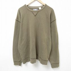 XL★古着 ギャップ GAP 長袖 トップス メンズ 00年代 00s 無地 大きいサイズ コットン クルーネック 茶 ブラウン 25apr11 中古 スエット トレーナー