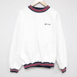 XL★古着 長袖 スウェット メンズ 90年代 90s CHASE 鹿の子 大きいサイズ クルーネック USA製 白 ホワイト 【spe】 25apr14 中古 スエット トレーナー トップス