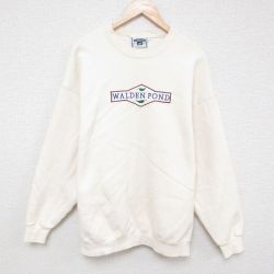 XL★古着 リー Lee 長袖 スウェット メンズ 00年代 00s WALDEN POND クルーネック 薄ベージュ カーキ 25apr14 中古 スエット トレーナー トップス