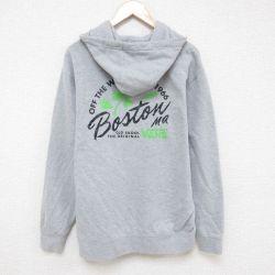 【50%OFF】L★古着 バンズ VANS 長袖 スウェット パーカー メンズ ボストン クルーネック グレー 霜降り 25apr14 中古 スエット トレーナー トップス
