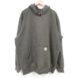 XL★古着 カーハート Carhartt 長袖 スウェット パーカー メンズ 無地 大きいサイズ 緑 グリーン 25apr14 中古 スエット トレーナー トップス