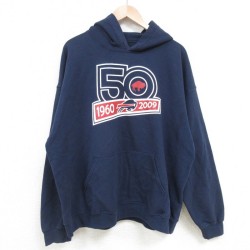 XL★古着 長袖 スウェット パーカー メンズ 00年代 00s NFL バッファロービルズ 大きいサイズ 紺 ネイビー アメフト スーパーボウル 25apr14 中古 スエット トレーナー トップス