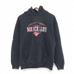 【50%OFF】L★古着 長袖 スウェット パーカー メンズ 馬 黒 ブラック 25apr14 中古 スエット トレーナー トップス