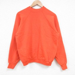 M★古着 TULTEX 長袖 スウェット メンズ 80年代 80s 無地 ラグラン クルーネック USA製 オレンジ 25apr15 中古 スエット トレーナー トップス
