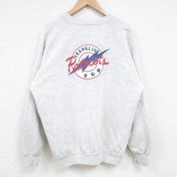 L★古着 ジャージーズ 長袖 スウェット メンズ 90年代 90s Patriots ラグラン クルーネック USA製 薄グレー 霜降り 25apr15 中古 スエット トレーナー トップス