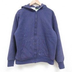 L★古着 キャンバー CAMBER 長袖 フルジップ スウェット パーカー メンズ 90年代 90s 無地 USA製 紫 パープル 内側サーマル 【spe】 25apr15 中古 スエット トレーナー トップス
