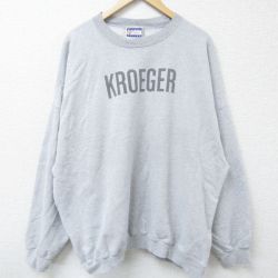 【50%OFF】【50%OFF】XL★古着 ヘインズ Hanes 長袖 スウェット メンズ 00年代 00s KROEGER 大きいサイズ クルーネック 薄グレー 霜降り 25apr15 中古 スエット トレーナー トップス