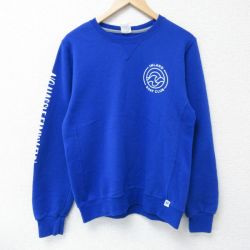 M★古着 ラッセル 長袖 スウェット メンズ 00年代 00s BOAT クルーネック 青 ブルー 25apr15 中古 スエット トレーナー トップス