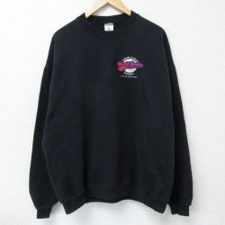 XL★古着 ジャージーズ 長袖 スウェット メンズ 00年代 00s ベースボール 大きいサイズ クルーネック 黒 ブラック 25apr15 中古 スエット トレーナー トップス