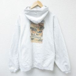 【50%OFF】XL★古着 フルーツオブザルーム 長袖 ハーフジップ スウェット パーカー メンズ 00年代 00s 牧場 薄グレー 霜降り 25apr16 中古 スエット トレーナー トップス