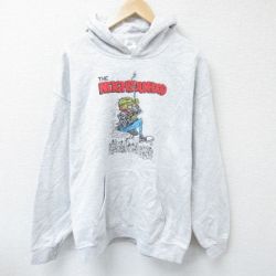 【20%OFF】XL★古着 長袖 ロック バンド スウェット パーカー メンズ ザネイバーフッド 薄グレー 霜降り 【spe】 25apr16 中古 スエット トレーナー トップス