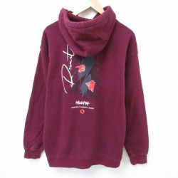 【50%OFF】L★古着 長袖 スウェット パーカー メンズ アニメ NARUTO ナルト疾風伝 うちはイタチ エンジ 25apr16 中古 スエット トレーナー トップス