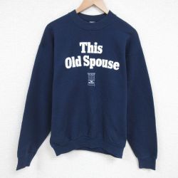 M★古着 フルーツオブザルーム 長袖 スウェット メンズ 90年代 90s This Old Spouse クルーネック USA製 紺 ネイビー 25apr17 中古 スエット トレーナー トップス