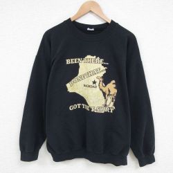【20%OFF】XL★古着 長袖 スウェット メンズ 00年代 00s ラクダ クルーネック 黒 ブラック 25apr17 中古 スエット トレーナー トップス