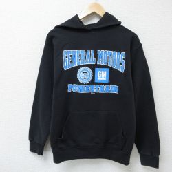 M★古着 長袖 スウェット パーカー メンズ 00年代 00s ゼネラルモーターズ クルーネック USA製 黒 ブラック 25apr17 中古 スエット トレーナー トップス