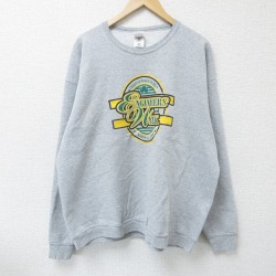 XL★古着 長袖 スウェット メンズ 90年代 90s ENGINEERS WEEK クルーネック USA製 グレー 霜降り 25apr17 中古 スエット トレーナー トップス