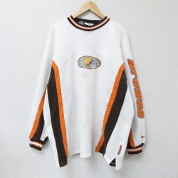 XL★古着 リー Lee 長袖 スウェット メンズ 00年代 00s NFL クリーブランドブラウンズ ワッペン 大きいサイズ クルーネック 白他 ホワイト アメフト スーパーボウル 25apr17 中古 スエット トレーナー トップス