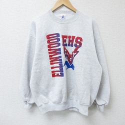 【50%OFF】XL★古着 長袖 スウェット メンズ 90年代 90s エリンウッド クルーネック USA製 薄グレー 霜降り 25apr17 中古 スエット トレーナー トップス