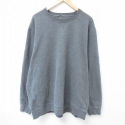 XL★古着 エルエルビーン LLBEAN 長袖 スウェット メンズ ワンポイントロゴ 大きいサイズ クルーネック 濃グレー 霜降り 【spe】 25may01 中古 スエット トレーナー トップス