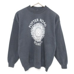 【50%OFF】M★古着 ヘインズ Hanes 長袖 スウェット メンズ 00年代 00s スクール クルーネック 濃グレー 25may12 中古 スエット トレーナー トップス