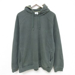 XL★古着 コロンビア COLUMBIA 長袖 スウェット パーカー メンズ ワンポイントロゴ ラグラン 濃緑 グリーン 25may12 中古 スエット トレーナー トップス