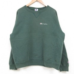 【50%OFF】XL★古着 チャンピオン champion 長袖 スウェット メンズ 90年代 90s クルーネック USA製 緑 グリーン 25may13 中古 スエット トレーナー トップス