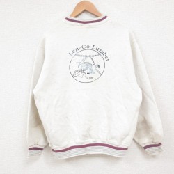 【50%OFF】オニータ 90s 長袖スウェット ベースボール ホワイト霜降り M | 古着