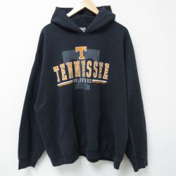 XL★古着 長袖 スウェット パーカー メンズ 00年代 00s テネシー 大きいサイズ 黒 ブラック 25may14 中古 スエット トレーナー トップス