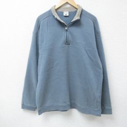 【20%OFF】XL★古着 コロンビア COLUMBIA 長袖 ハーフジップ スウェット メンズ ワンポイントロゴ 薄紺 ネイビー 25may14 中古 スエット トレーナー トップス