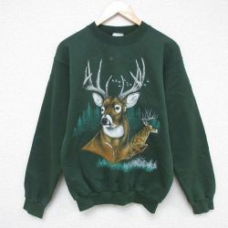 TULTEX 90s 長袖スウェット シカ グリーン S | 古着