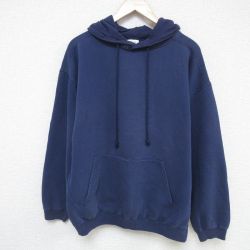 XL★古着 ギャップ GAP 長袖 スウェット パーカー メンズ 90年代 90s 無地 紺 ネイビー 【spe】 25may21 中古 スエット トレーナー トップス