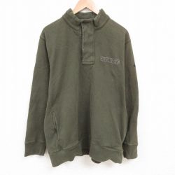 XL★古着 ノーティカ NAUTICA 長袖 ブランド スウェット メンズ NJC4057 大きいサイズ ヘンリーネック 濃緑 グリーン 25may23 中古 スエット トレーナー トップス