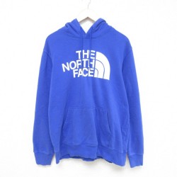 XL★古着 ノースフェイス THE NORTH FACE 長袖 スウェット パーカー メンズ ビッグロゴ 青 ブルー 25may23 中古 スエット トレーナー トップス