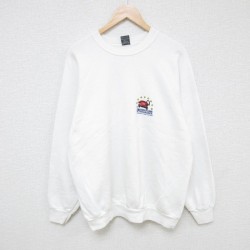 L★古着 スクリーンスターズ 長袖 スウェット メンズ 80年代 80s 電話 テニス ラグラン クルーネック 白 ホワイト 25may23 中古 スエット トレーナー トップス