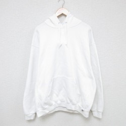 XL★古着 ラッセル 長袖 スウェット パーカー メンズ 00年代 00s 無地 白 ホワイト 25may23 中古 スエット トレーナー トップス