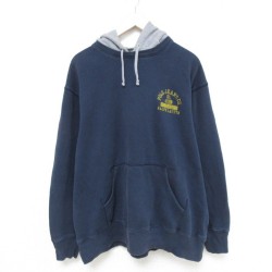 XL★古着 ラルフローレン Ralph Lauren ポロジーンズ 長袖 ブランド スウェット パーカー メンズ ワンポイントロゴ 大きいサイズ 紺他 ネイビー 霜降り 【spe】 25may23 中古 スエット トレーナー トップス