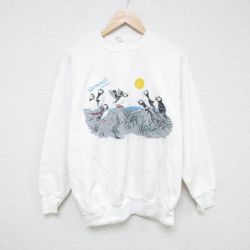 80s ラグランスウェット 鳥 ホワイト L | 古着