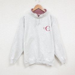 L★古着 長袖 スウェット メンズ 90年代 90s OC モックネック ハイネック USA製 薄グレー 霜降り 25may27 中古 スエット トレーナー トップス