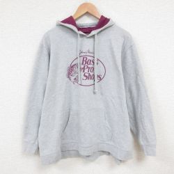 XL★古着 長袖 スウェット パーカー メンズ バスプロショップス グレー 霜降り 25may27 中古 スエット トレーナー トップス