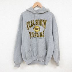 XL★古着 ラッセル 長袖 スウェット パーカー メンズ 00年代 00s タイガース 大きいサイズ グレー 霜降り 【spe】 25may27 中古 スエット トレーナー トップス