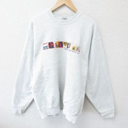 【50%OFF】XL★古着 フルーツオブザルーム 長袖 スウェット メンズ 90年代 90s ChAmPs クルーネック USA製 薄グレー 霜降り 25may28 中古 スエット トレーナー トップス