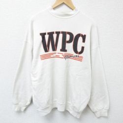 【50%OFF】XL★古着 ARTEX 長袖 スウェット メンズ 80年代 80s WPC 大きいサイズ クルーネック USA製 白 ホワイト 25may28 中古 スエット トレーナー トップス