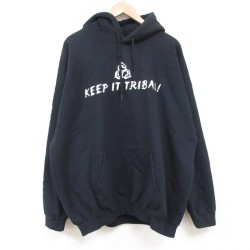 XL★古着 長袖 スウェット パーカー メンズ 00年代 00s ドラム 大きいサイズ 黒 ブラック 25may29 中古 スエット トレーナー トップス