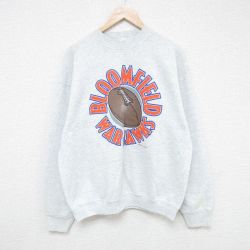 L★古着 フルーツオブザルーム 長袖 スウェット メンズ 90年代 90s アメフト クルーネック USA製 薄グレー 霜降り 25may28 中古 スエット トレーナー トップス
