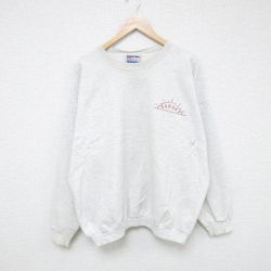 【50%OFF】XL★古着 ヘインズ Hanes 長袖 スウェット メンズ 00年代 00s サンセット 大きいサイズ クルーネック 薄グレー 霜降り 25may28 中古 スエット トレーナー トップス